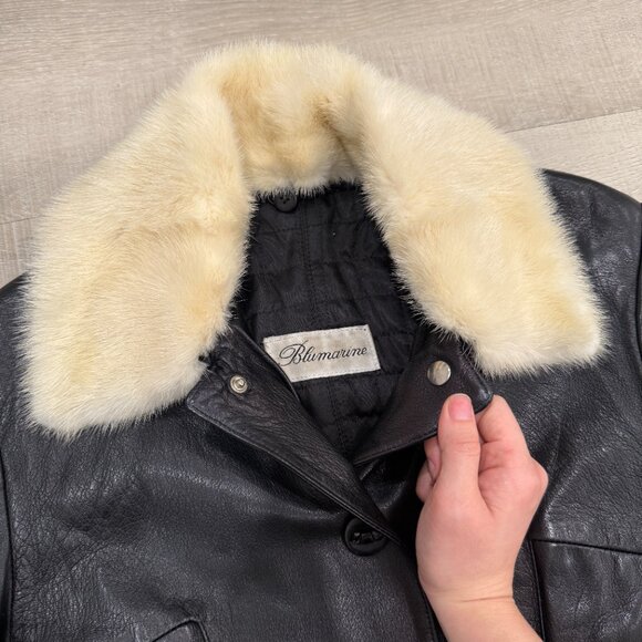 Blumarine Fur Collar Leather Blazer - Picture 5 of 9
